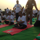 Delhi chief minister Arvind Kejriwal at the International Yoga Day celebrations in New Delhi.
